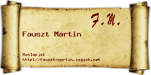 Fauszt Martin névjegykártya